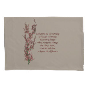 Housse D'oreillers Citation inspirante Floral Serenity Prayer
