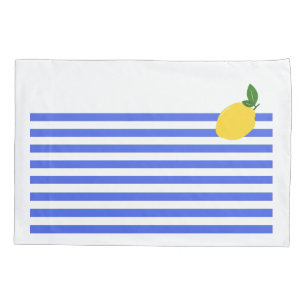Housse D'oreillers Citron et rayures simple oreiller, taille standard