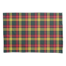 Housse D'oreillers Clan Buchanan Plaid écossais jaune, vert et rouge