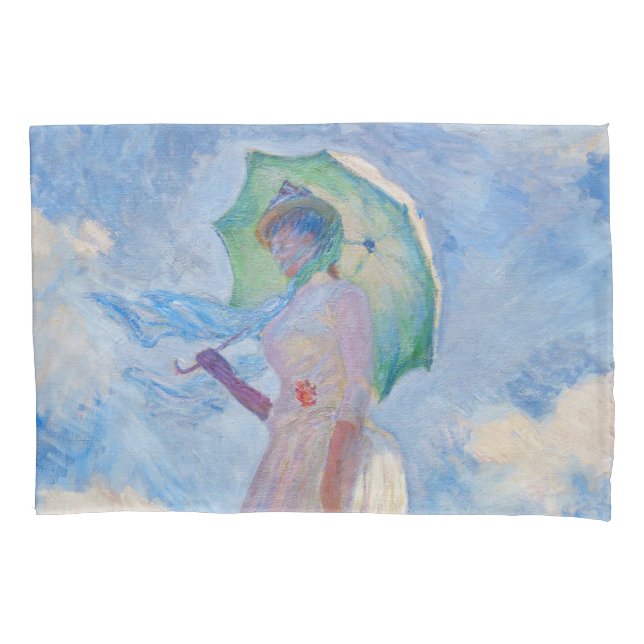 Housse D'oreillers Claude Monet - Femme avec Parasol face à gauche (devant)