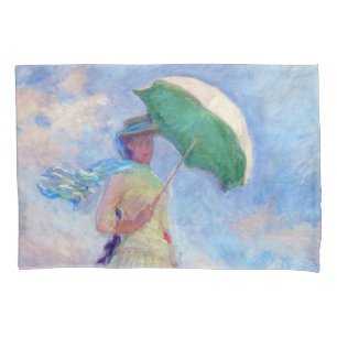 Housse D'oreillers Claude Monet - Femme avec un parasol face à droite