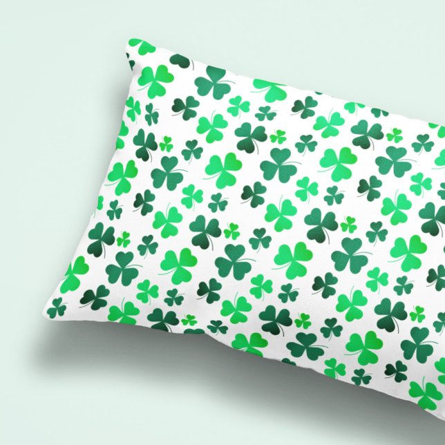 Housse D'oreillers Clover Shamrock Boho Pastel Foliage Moderne Élégan (Créateur téléchargé)