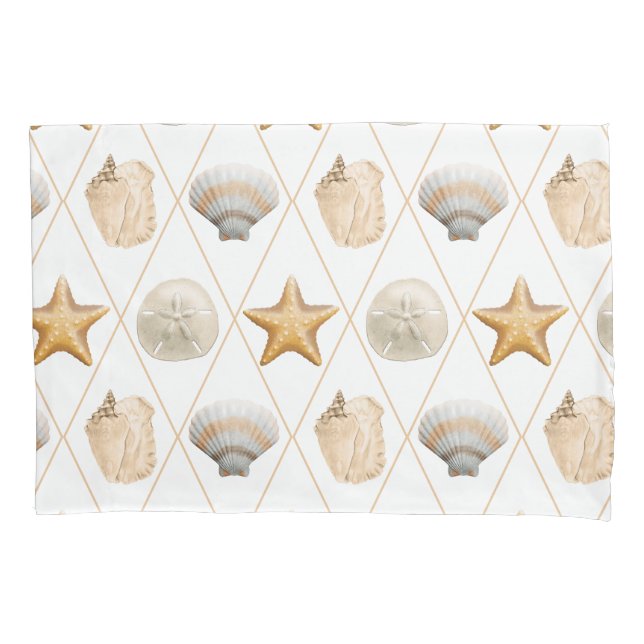 Housse D'oreillers Coastal Starfish and Seashells (devant)