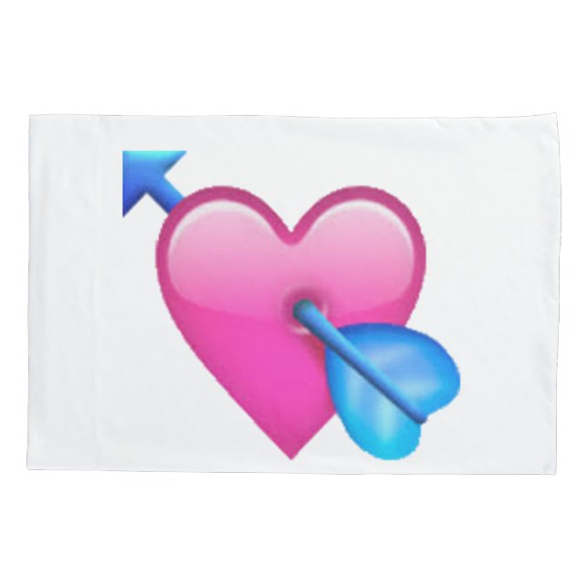 Housse D'oreillers Coeur avec flèche - Emoji (Dos)