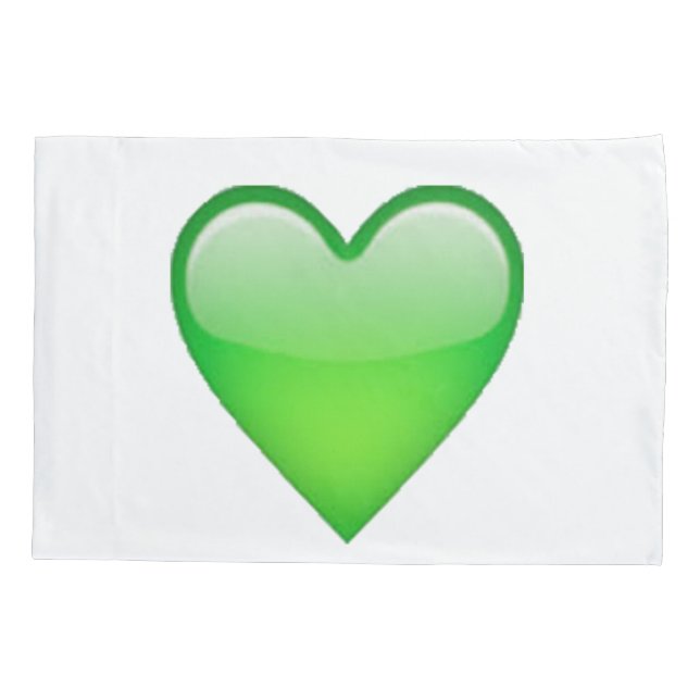 Housse D'oreillers Coeur vert - Emoji (Dos)