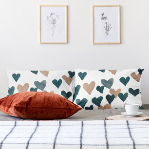 Housse D'oreillers Coeurs d'aquarelle de la Saint-Valentin - neutre