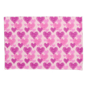 Housse D'oreillers Collage Coeur rose en relief