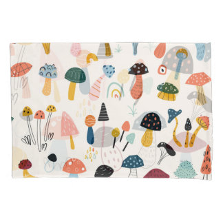 Housse D'oreillers Collection de champignons d'automne