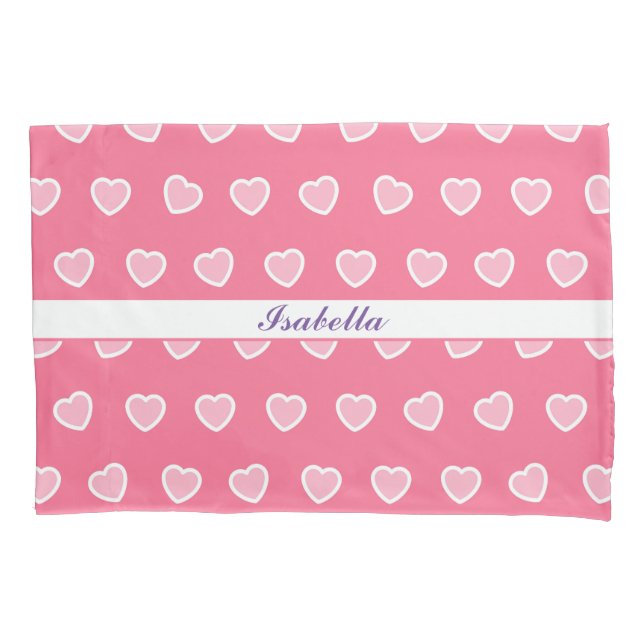 Housse D'oreillers Collection de la Saint-Valentin rose moderne (devant)