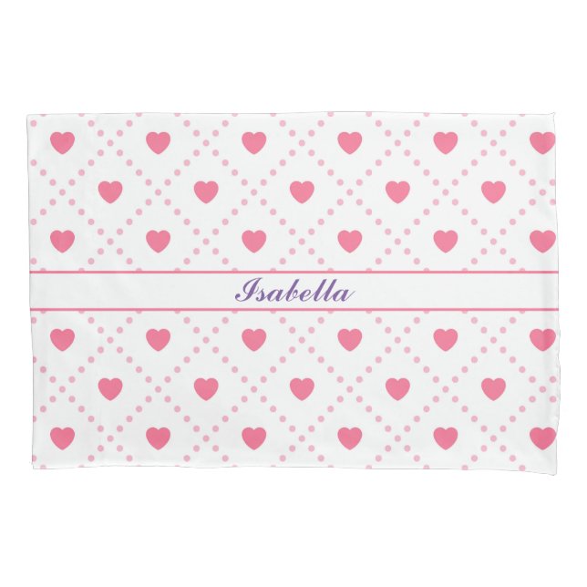 Housse D'oreillers Collection des valentines du Coeur rose rustique (devant)