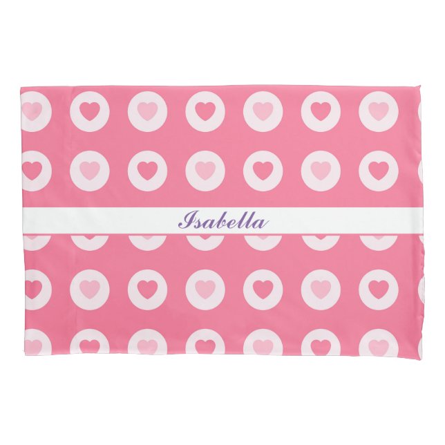 Housse D'oreillers Collection moderne d'amour du coeur rose (devant)
