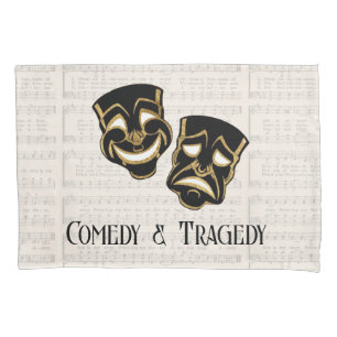 Housse D'oreillers Comédie et tragédie musicale Black & Gold