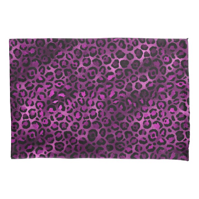 Housse D'oreillers Conception de la série Leopard violet et or 3 (devant)