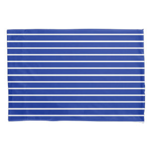 Housse D'oreillers Conception de rayures bleues et blanches