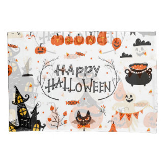 Housse D'oreillers Conception d'un jeu Vintage d'éléments Halloween