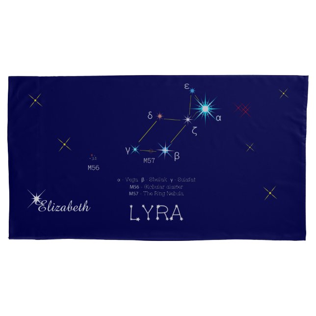 Housse D'oreillers Constellation de l'hémisphère Nord Lyra (devant)