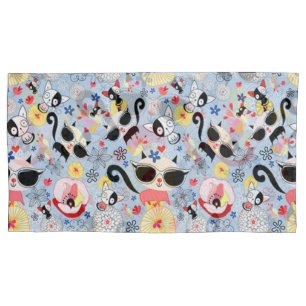 Housse D'oreillers Cool Summer Kitty