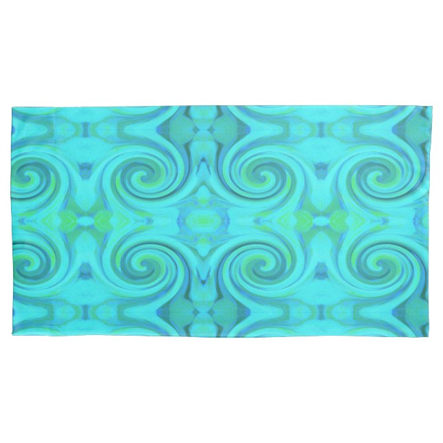 Housse D'oreillers Cool super Abstrait Aqua Liquid Art Motif (devant-gauche)