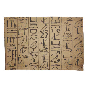Housse D'oreillers Copie égyptienne vintage de papier de hiéroglyphes