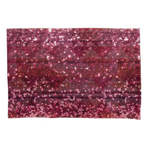 Housse D'oreillers Copie rose magenta de parties scintillantes de