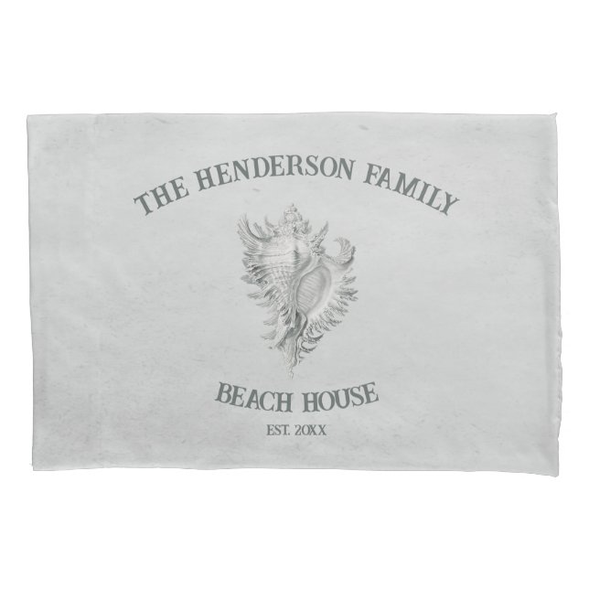 Housse D'oreillers Coque Coussin de conch gris (devant)