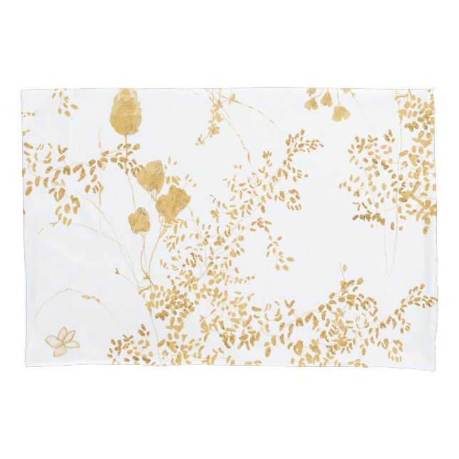 Housse D'oreillers Coque Coussin Floral Or moderne (devant)