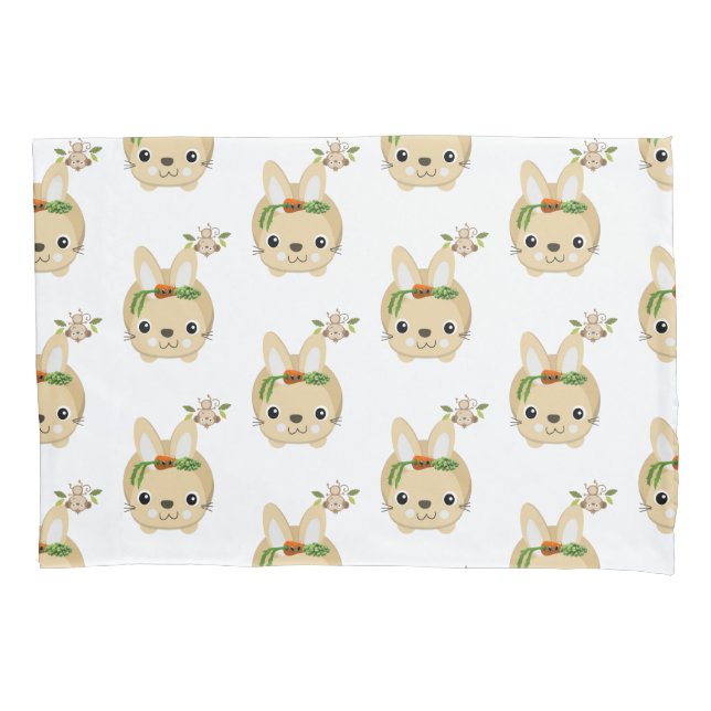 Housse D'oreillers Coque coussin lapin carottes de singe Pois (devant)