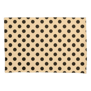 Housse D'oreillers Coque Coussin réversible Pois noir crème