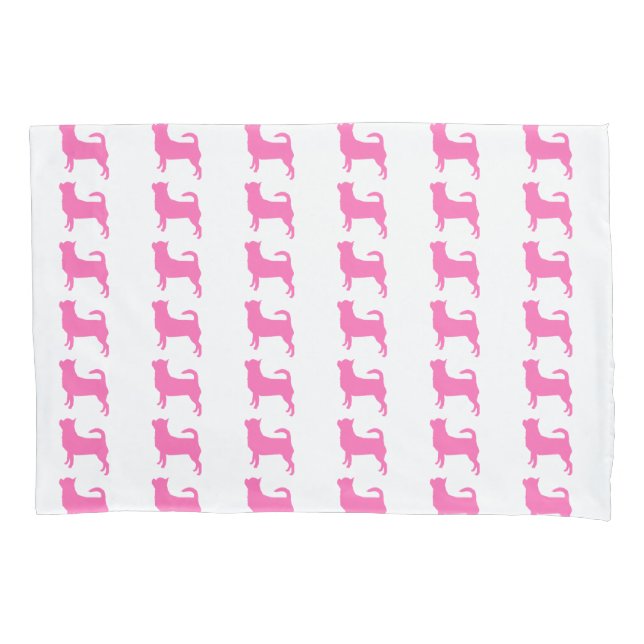 Housse D'oreillers Coque Coussin rose Chihuahua (devant)
