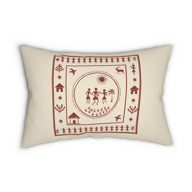 Housse D'oreillers Coque Coussin traditionnel Warli (Créateur téléchargé)