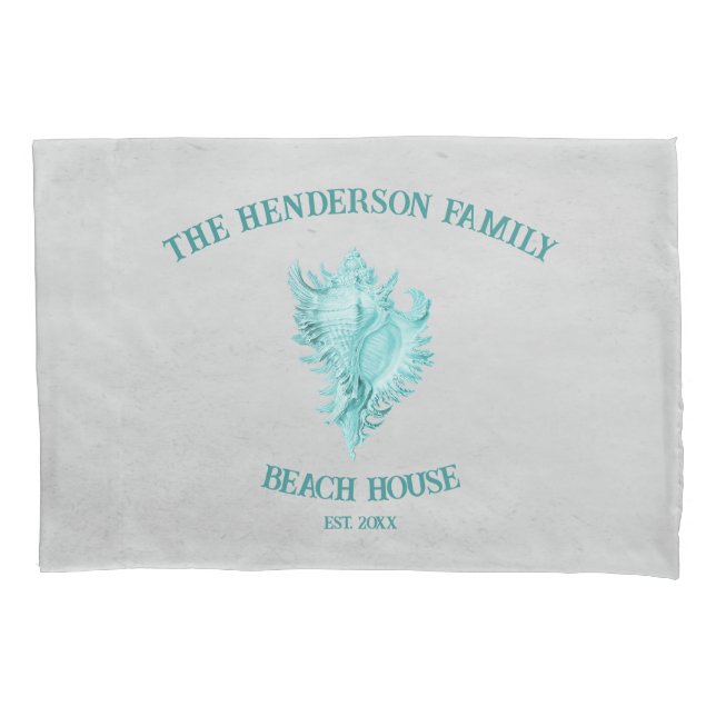 Housse D'oreillers Coque Coussin turquoise Conch Shell (devant)