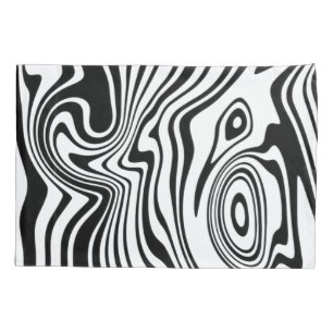 Housse D'oreillers Coque de Coussin Black and White Waves - Choisir l