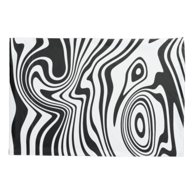 Housse D'oreillers Coque de Coussin de bande blanche noire (Dos)