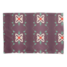 Coques Coussins fleuris en Plum blanc et vert