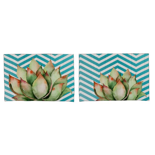Housse D'oreillers Coques Coussins personnalisés Boho Cactus Succul (devant-Set)
