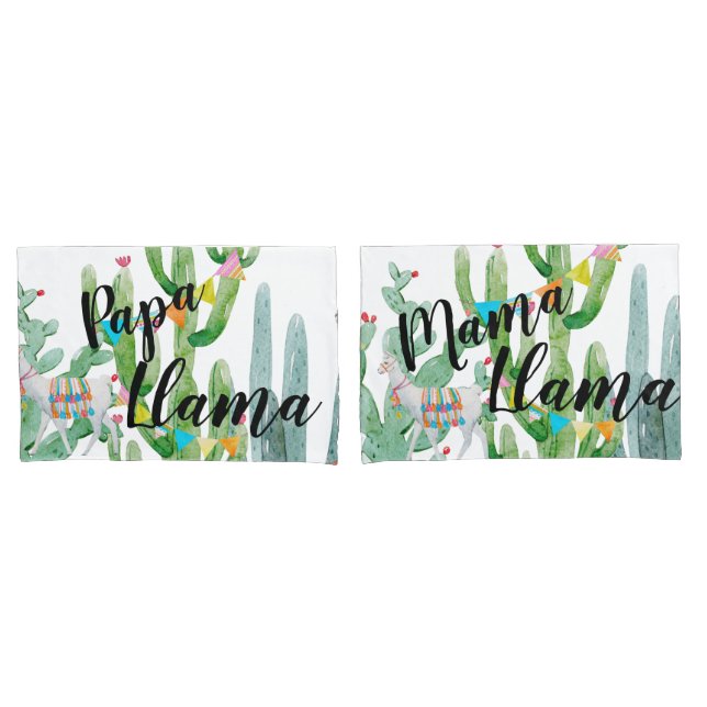 Housse D'oreillers Coques Coussins personnalisés Boho Llama Bohemian  (devant-Set)