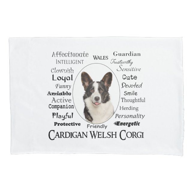 Housse D'oreillers Corgi Traits (devant)