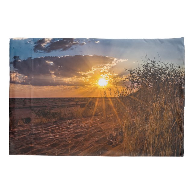 Housse D'oreillers Coucher de soleil sur le désert du Kalahari, Namib (Dos)
