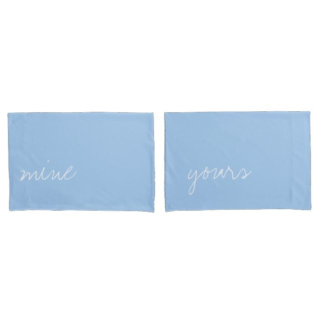 Housse D'oreillers Couleur bleu bébé personnalisée (devant-Set)