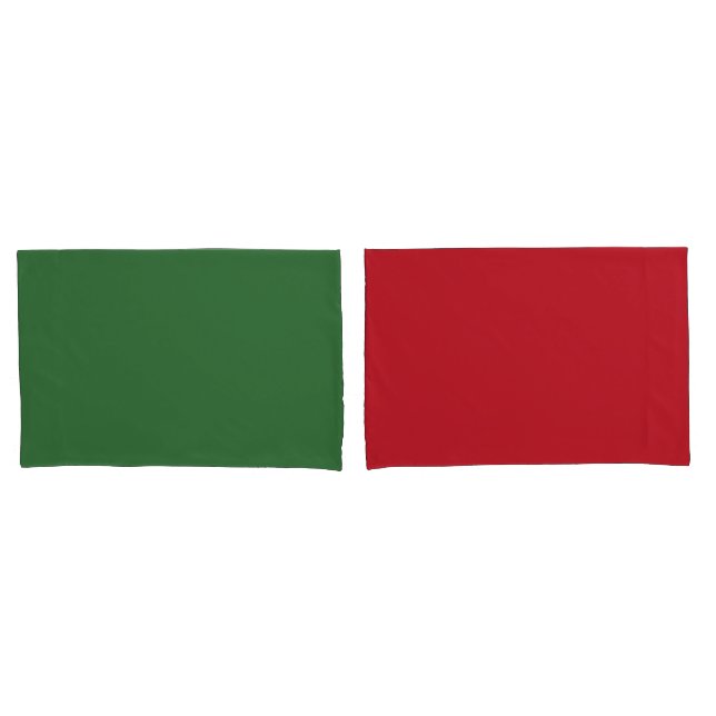 Housse D'oreillers Couleur rouge et verte (devant-Set)