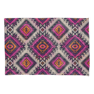Housse D'oreillers Couleurs rétro, design Navajo tribal.