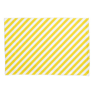 Housse D'oreillers Couleurs tendance Jaune Blanc rayé Élégant Cous