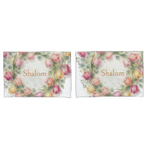 Couronne de tulipes eucalyptus, Shalom aquarelle o