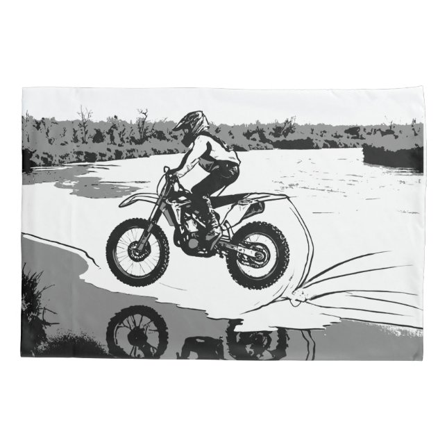 Housse D'oreillers Course à travers l'eau - Motocross Rider (Dos)