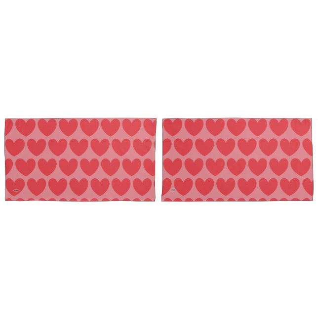 Housse D'oreillers Coussin Coeurs roses HAMbyWG (devant-Set)