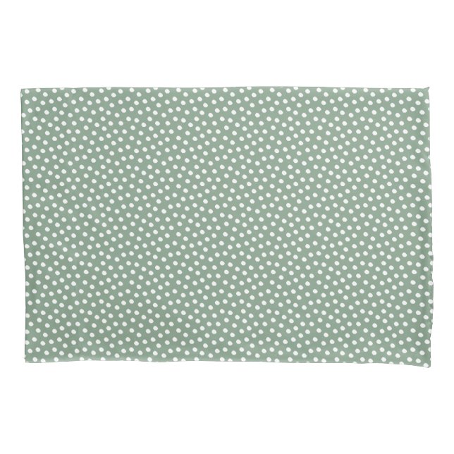 Housse D'oreillers Coussin Coque de points d'aquarelle Basil Green (devant)