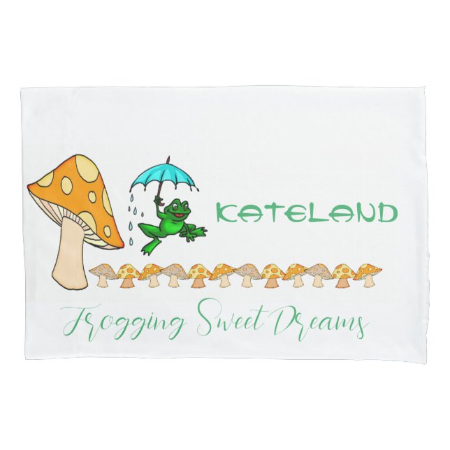 Housse D'oreillers Coussin Coque Frogging Sweet Dreams Champignons (devant)