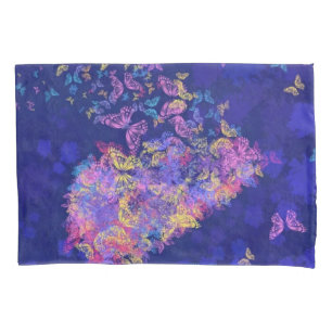 Housse D'oreillers coussin de papillons cardiaques Coque