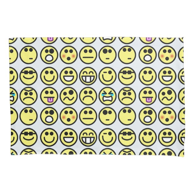 Housse D'oreillers coussin émoticon heureux face oreiller coque (devant)