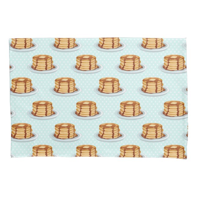 Housse D'oreillers Crêpes avec sirop d'érable et Motif Polkadot (devant)